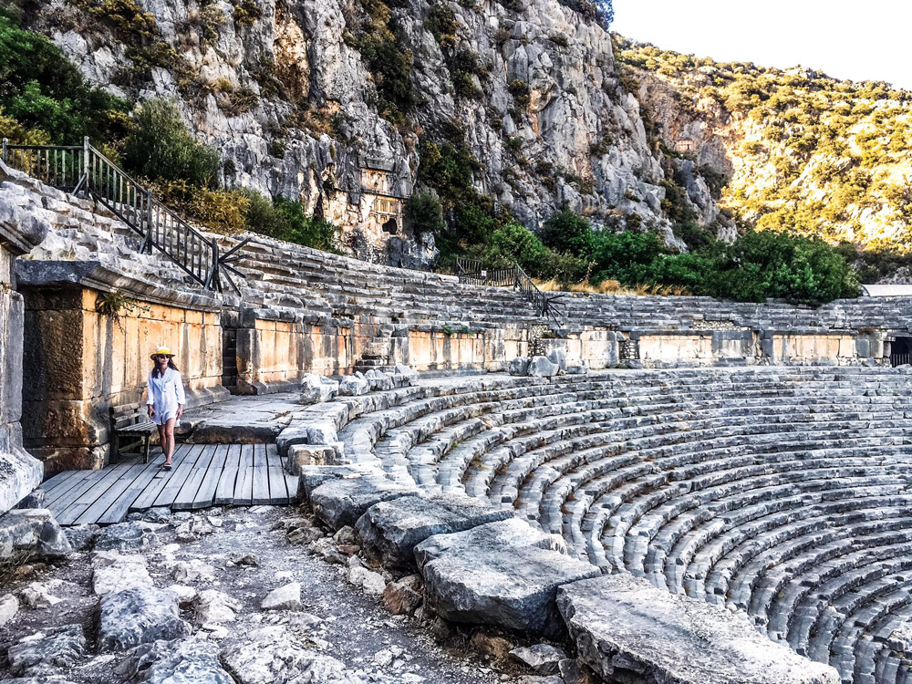 The amphitheatre, with a boat cruise friend walking about
