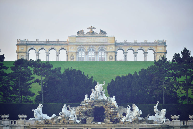 Gloriette Monument on top of the hill of Schoenbrunn Palace