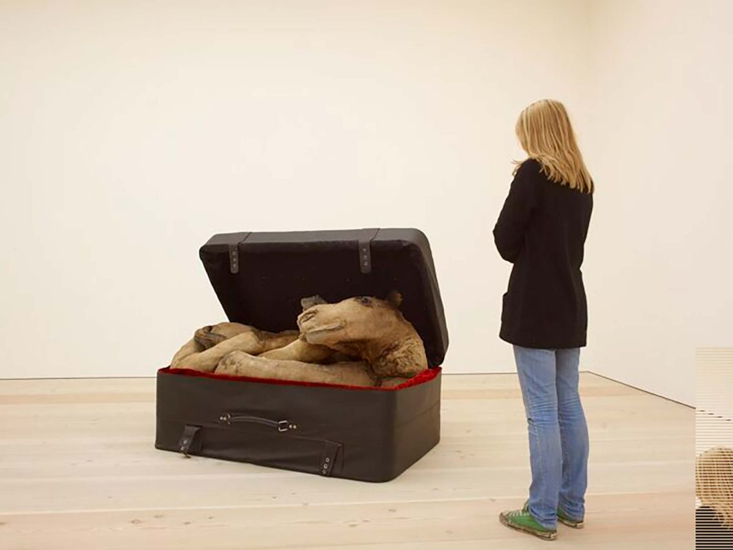 Guest viewing Huma Mulji’s Arabian Delight at the Saatchi Gallery. Image courtesy of the Saatchi Gallery, London © Stephen White
